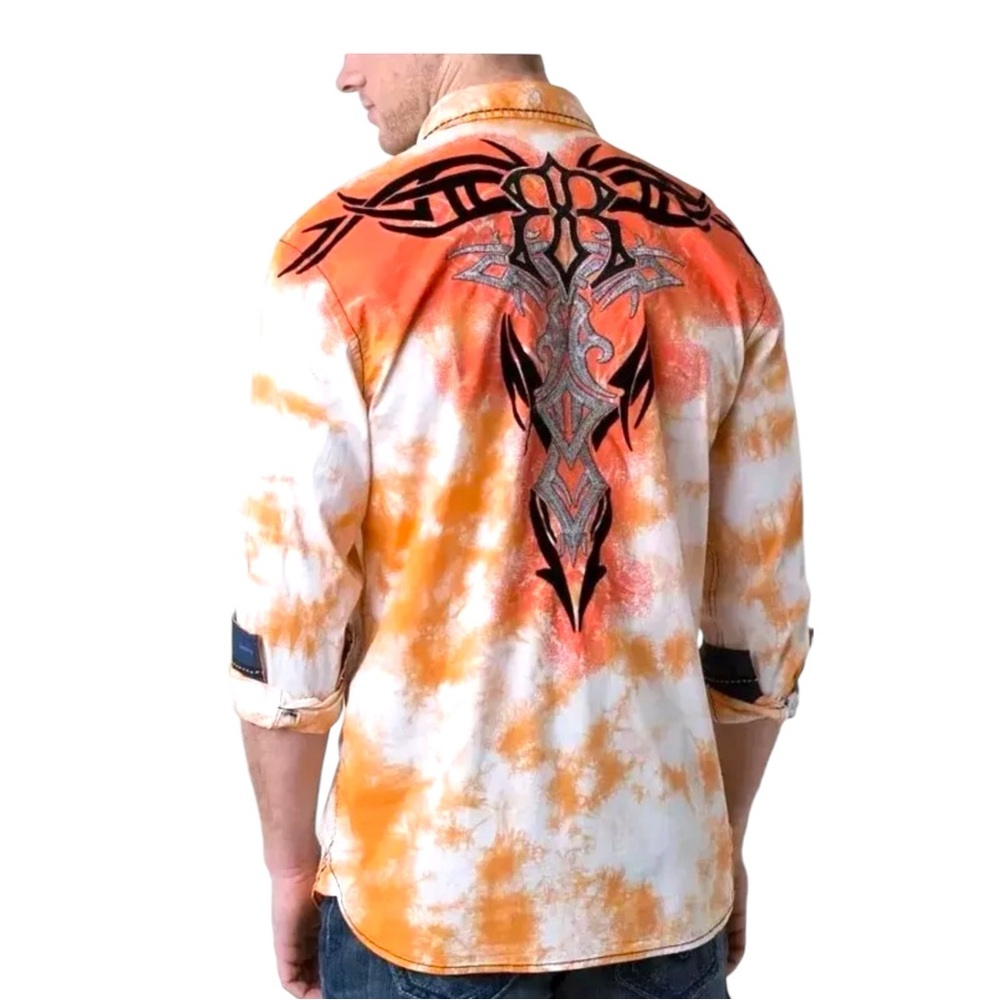 Roar Dynamic Signature Edition Long Sleeve Shirt Size XL Orange Embroidered
